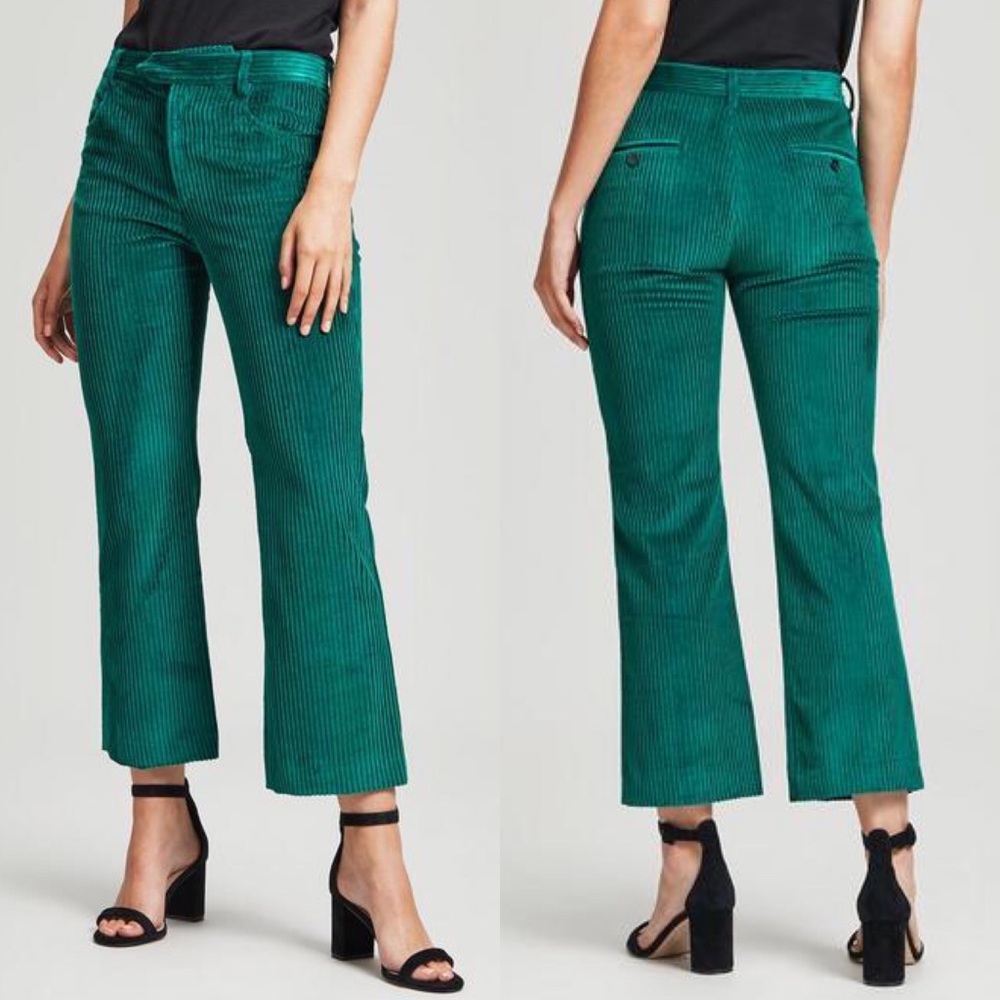 ISABEL MARANT Moreo Cord Trousers Pants Green NEW